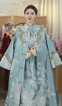羽唐名2025秋季新款日常中国风宽松气质长外套（1881）