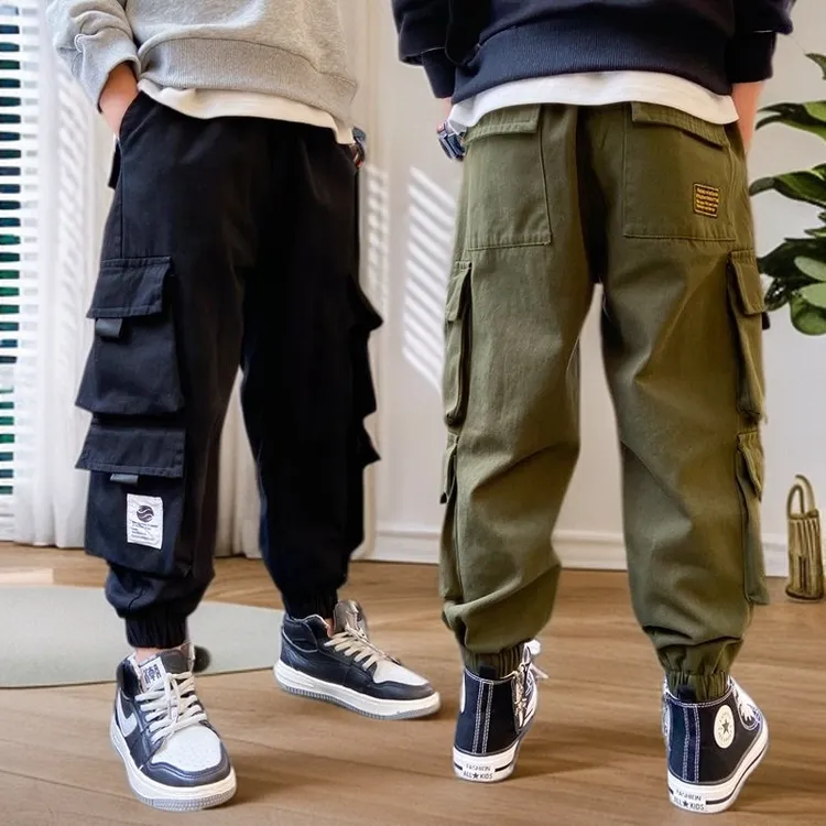 男童工装裤春秋装2025新款儿童男孩宽松休闲裤中大童男童秋装