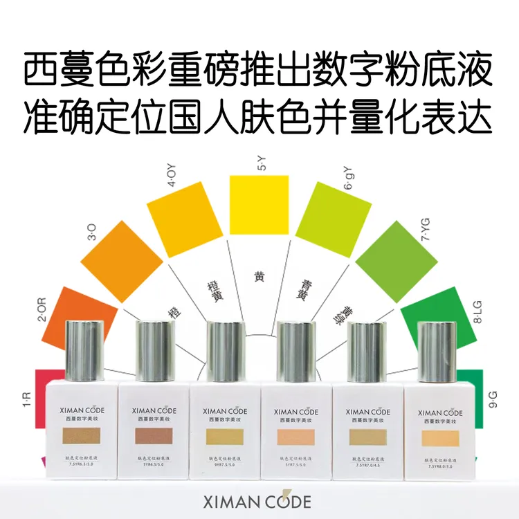 【西蔓数字美妆】肤色定位粉底液橄榄皮黄黑皮保湿收脸养肤控油持久