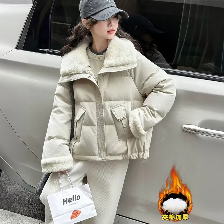 女童棉服冬装2025新款休闲洋气儿童加厚保暖衣女大童冬季毛领棉袄