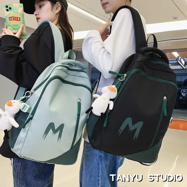 探屿高中书包男款大容量韩版原宿初中大学生背包高颜值学院双肩包