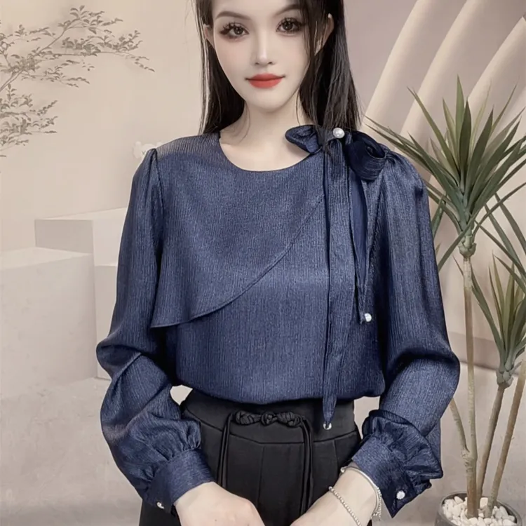 2025秋季轻奢衬衫女长袖设计感百搭女士上衣显瘦时尚休闲气质衬衣