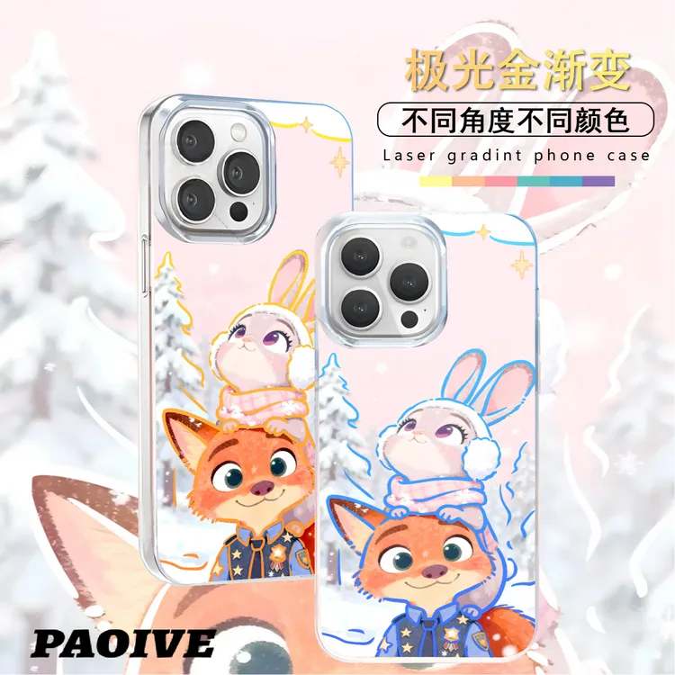 动物城朱迪尼克适用苹果华为vivo一加iPhone小米极光金手机壳