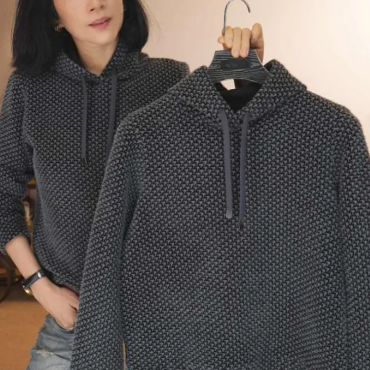 瑜姐男装 冬季原创新款长袖免烫抗皱休闲高端时尚卫衣25DU3319