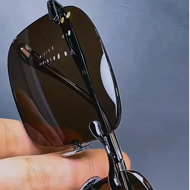 精选高清茶色水晶墨镜高端大气上档次佩戴遮阳防强光防紫外线眼镜