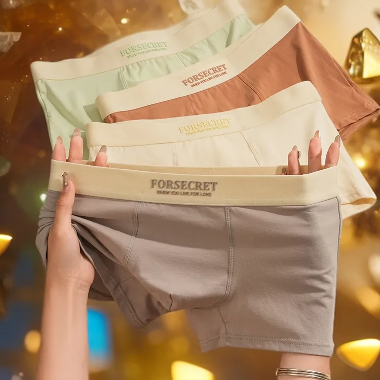 薄款男士棉质短裤舒适透气夏季潮流中腰青少年成人男裤平角短裤