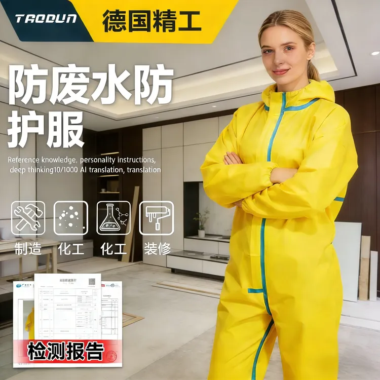 防化服防酸碱工作服全封闭防护服连体全身化学品实验轻型防酸c级