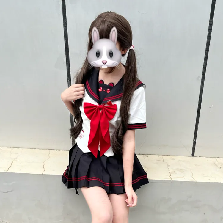 十一封信JK【果酱汪】红色原创水手服女短袖萌软可爱套装正版制服