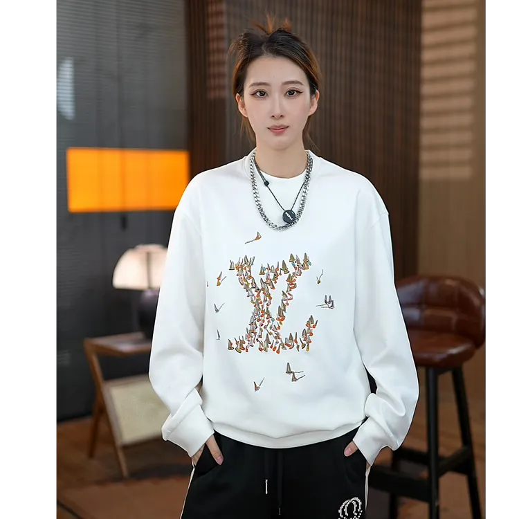 帆船刺绣联名卫衣秋冬新款男士条纹织带百搭透气舒适微扩卫衣