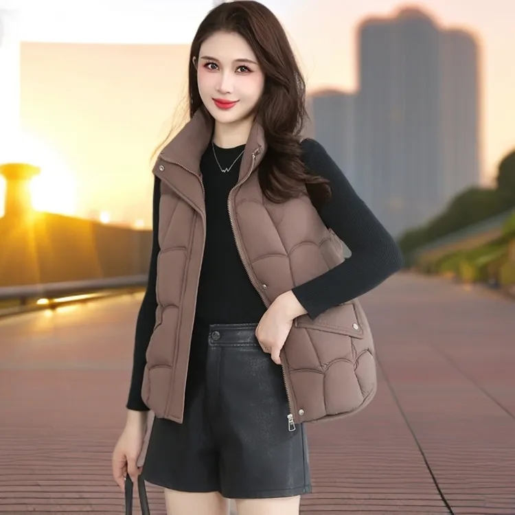 马甲女短款外穿2025新款爆款洋气加厚马夹高级感韩版宽松立领坎肩