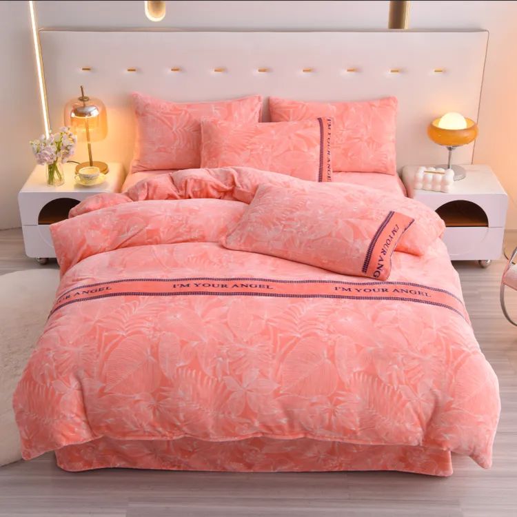 【活动价】防静电牛奶绒四件套加厚加密加绒套件防滑不跑被冬季保暖