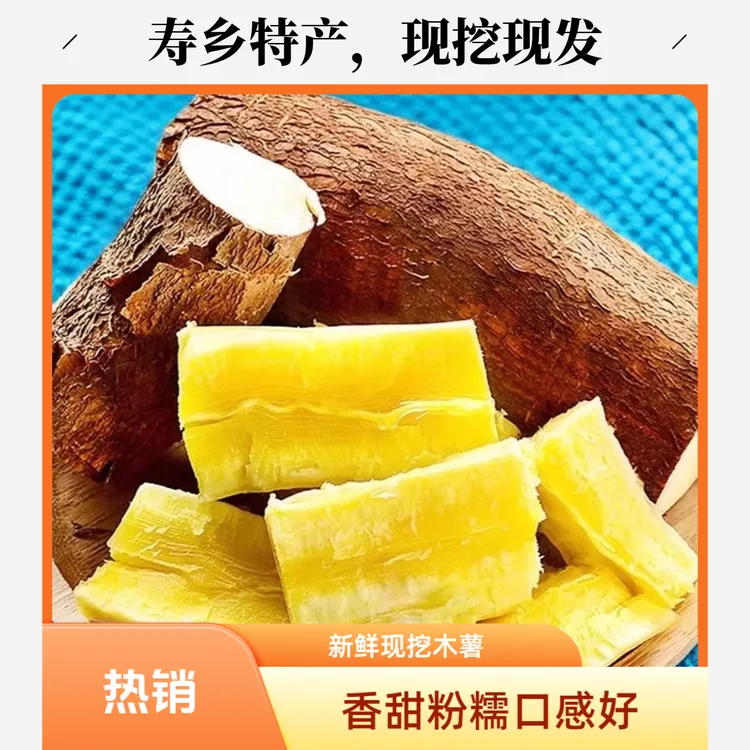 寿乡广西浦北新鲜黄心黄肉木薯粉糯香甜原产地当天挖当天发
