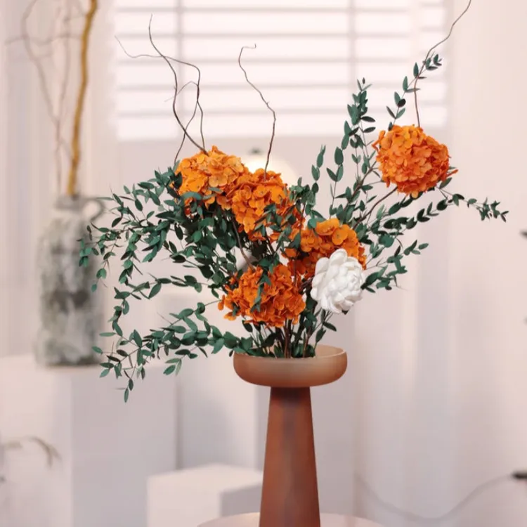 【五福橙子】永生花绣球花装饰花束轻奢摆件家居软装新中式客厅展示
