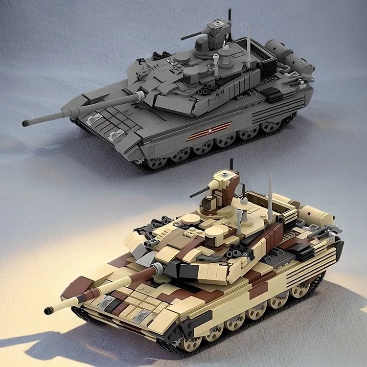 MOC-109174 T90坦克模型军事系列益智男孩拼插小颗粒积木玩具摆件
