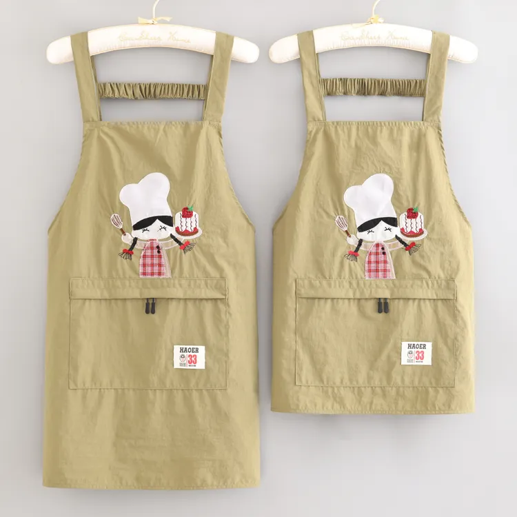 爆款无袖舒适透气卡通罩衣家用做饭防油防污围裙男女款餐饮工作服