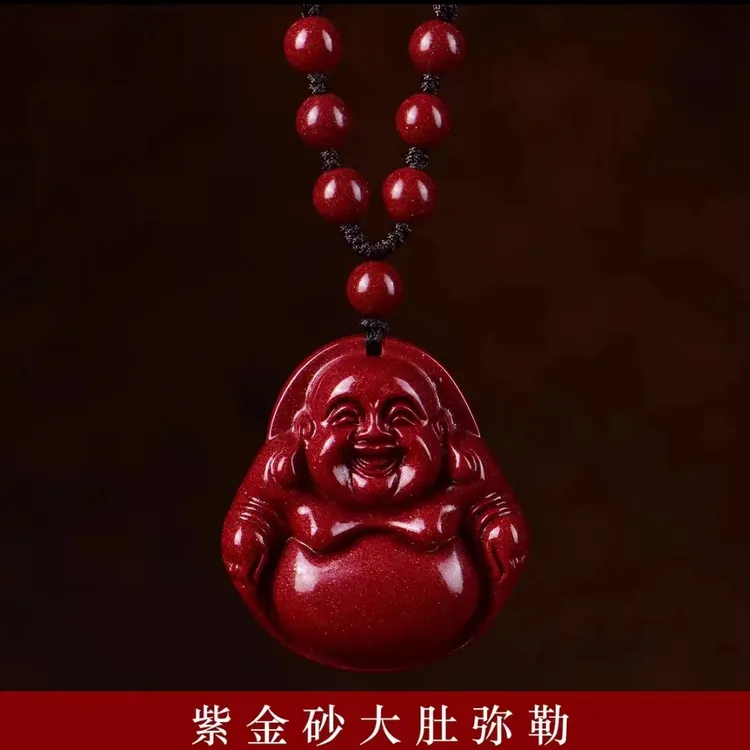 含辰砂工艺品正品朱砂佛公项链喻意吉祥百搭款日常佩戴显优雅