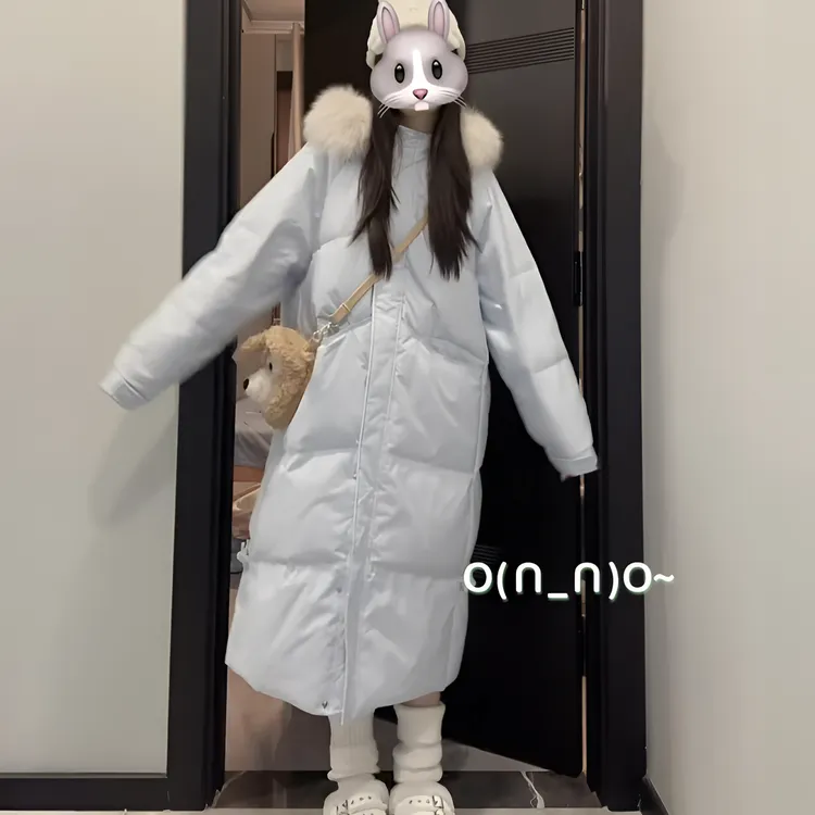 2025年冬季新款超好看中长款过膝棉服女韩系加厚棉袄爆款棉衣外套