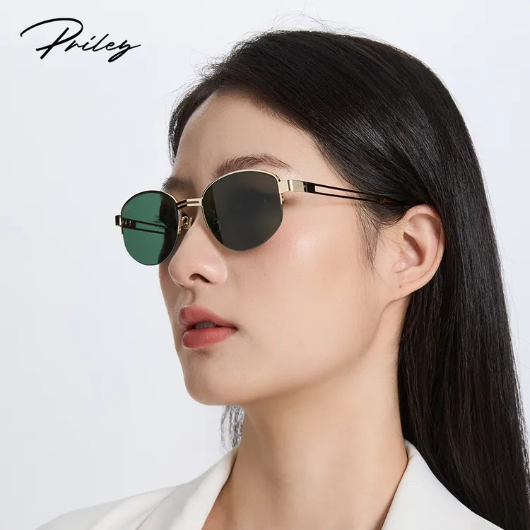 PRILEY复古潮流老钱风轻奢墨镜女遮阳防紫外线高级感太阳眼镜Elsa