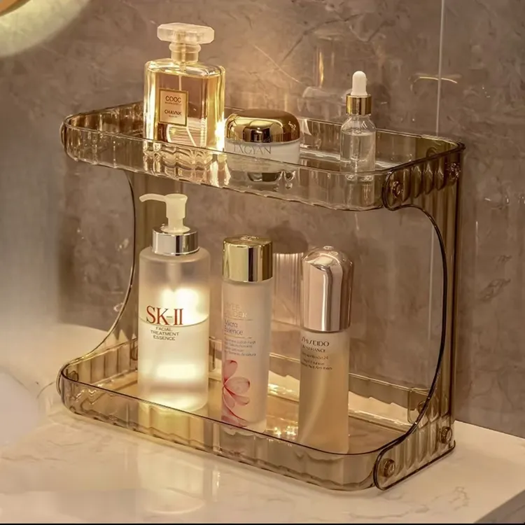 轻奢卫生间置物架洗漱收纳化妆品收纳盒桌面家用款护肤品收纳神器