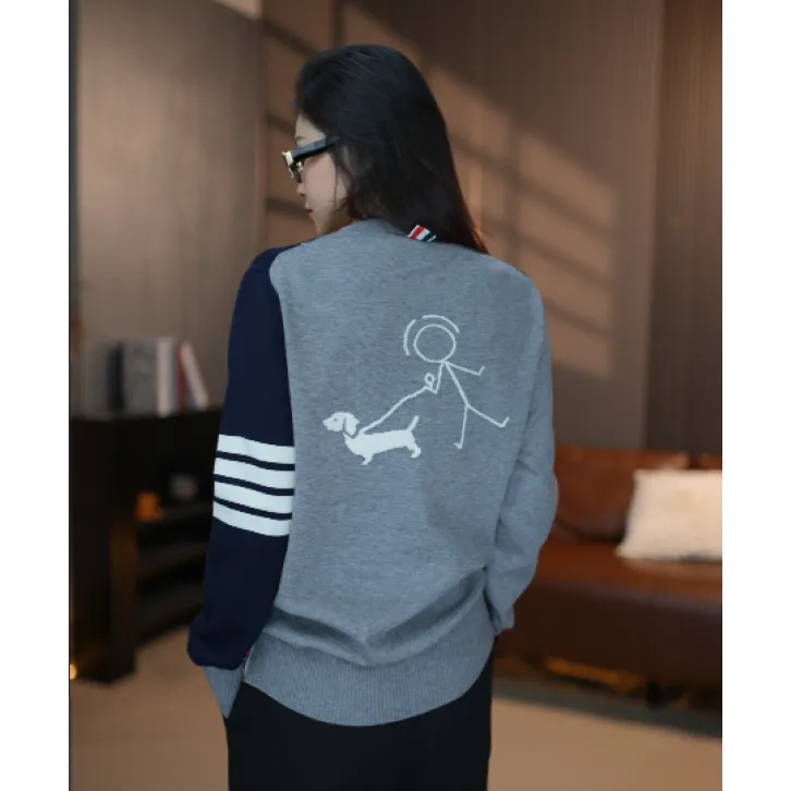 【麦先生】25新款羊毛天丝绒感舒适亲肤毛衣针织长袖小狗火柴老钱