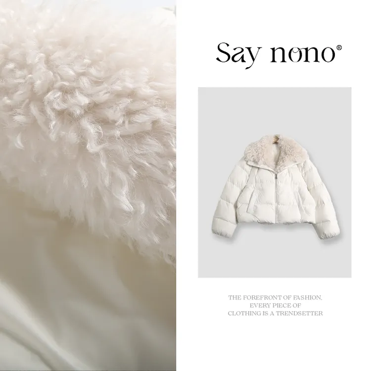 懒猫nono│Saynono 羊毛领95白鹅羽绒服外套/XX2550