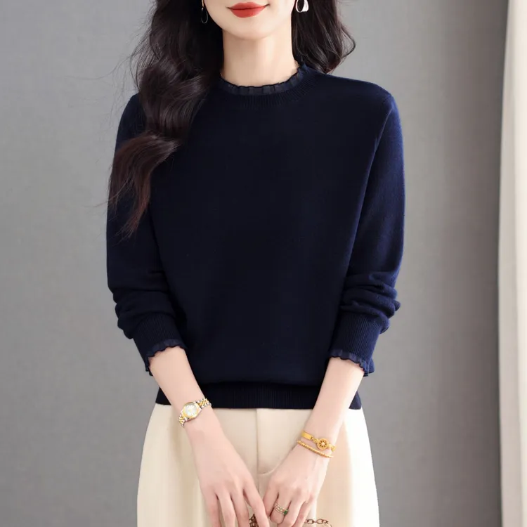 品牌女装正品羊毛衫女秋冬内搭气质百搭上衣宽松高档毛衣打底衫