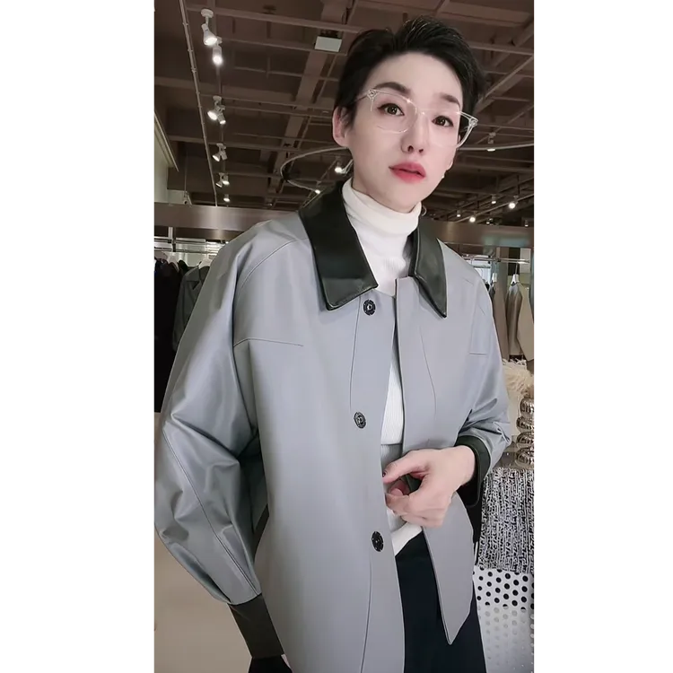 进口皮料 头层绵羊皮 外套  WT1223