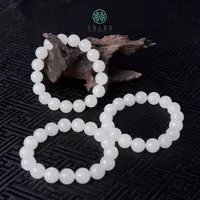 石惑珠宝+和田玉单圈圆珠手串约12mm/多样性发一