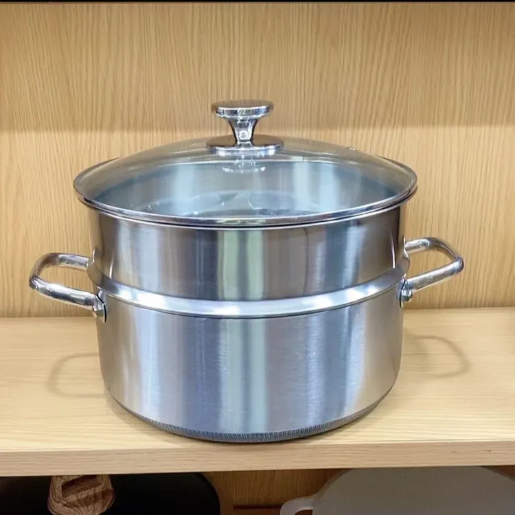 28公分双耳钛炖锅带蒸屉