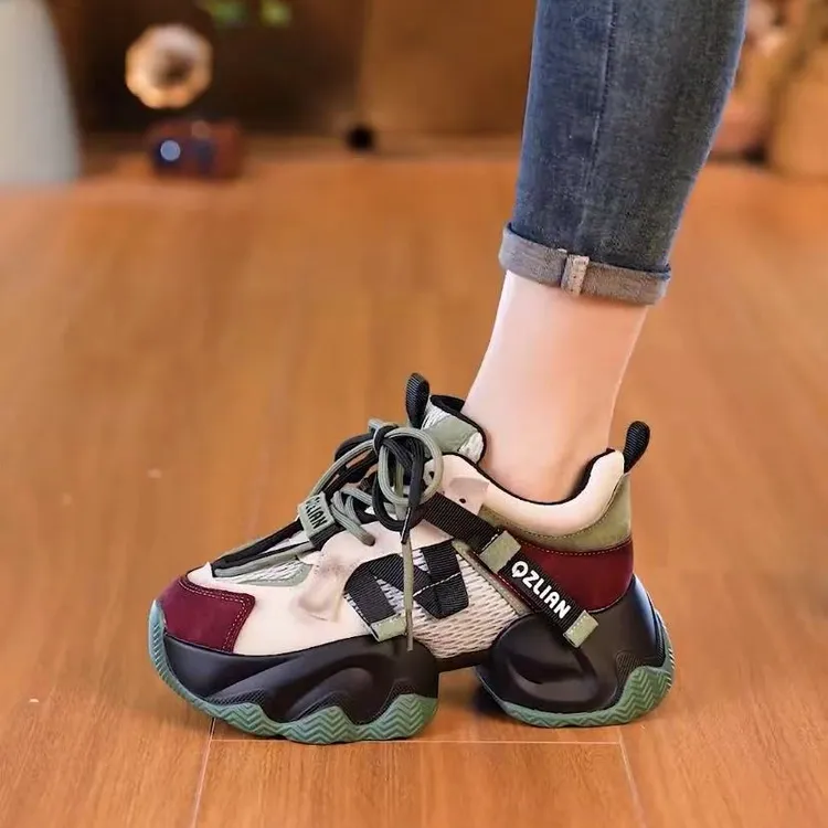 2025夏季新款时尚老爹鞋增高6CM潮流软底高能感休闲百搭女鞋