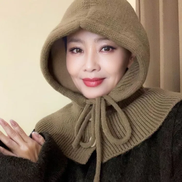 加大拉法克拉男女纽扣帽带秋冬围脖韩版一体保暖护耳包头大号帽子