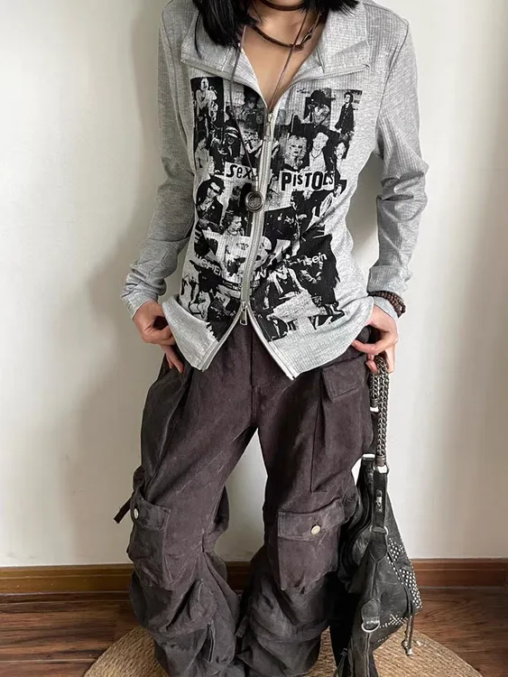 花生酱痞帅炸街复古开衫卫衣小众修身短款外套