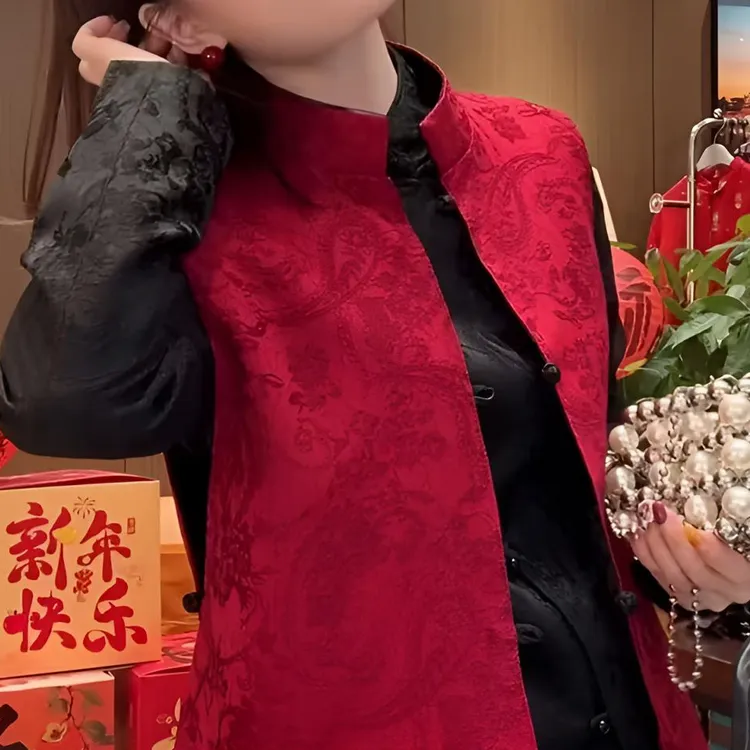 双面穿马甲定制提花面料时尚百搭遮肉显瘦早春新款