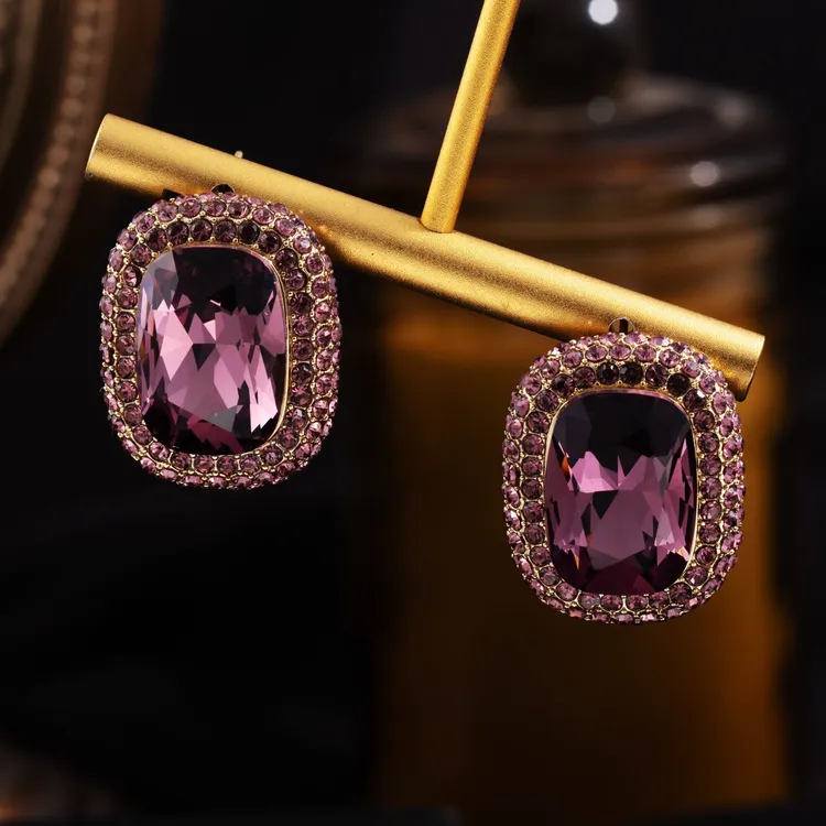 铜合金合成锆石耳饰 【LANSE 新年系列·星轨方糖】气质s925银针耳环