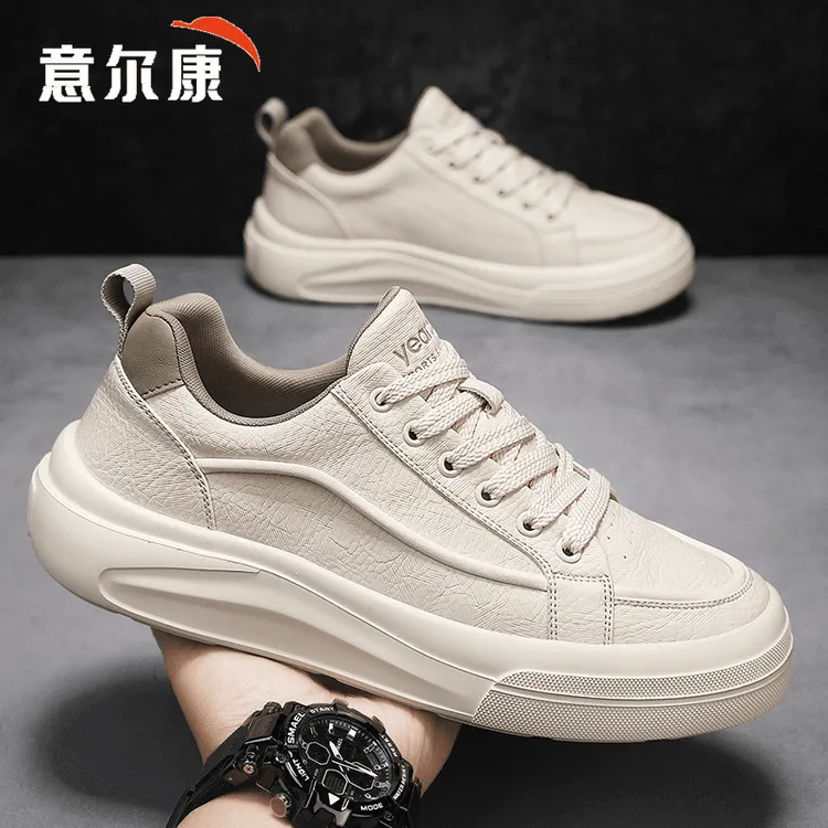 意尔康男鞋2025秋季新款厚底百搭男士痞帅跑步干净感休闲运动鞋子