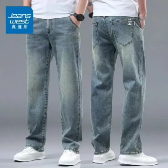 真维斯2025新款春夏季牛仔裤男款复古潮牌男裤宽松直筒长裤子男士