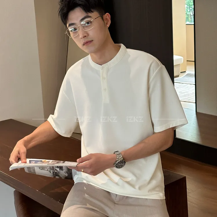 8DU男装|【威廉亨利】伦敦进口纱线玉米格抗皱休闲老钱亨利短袖夏季