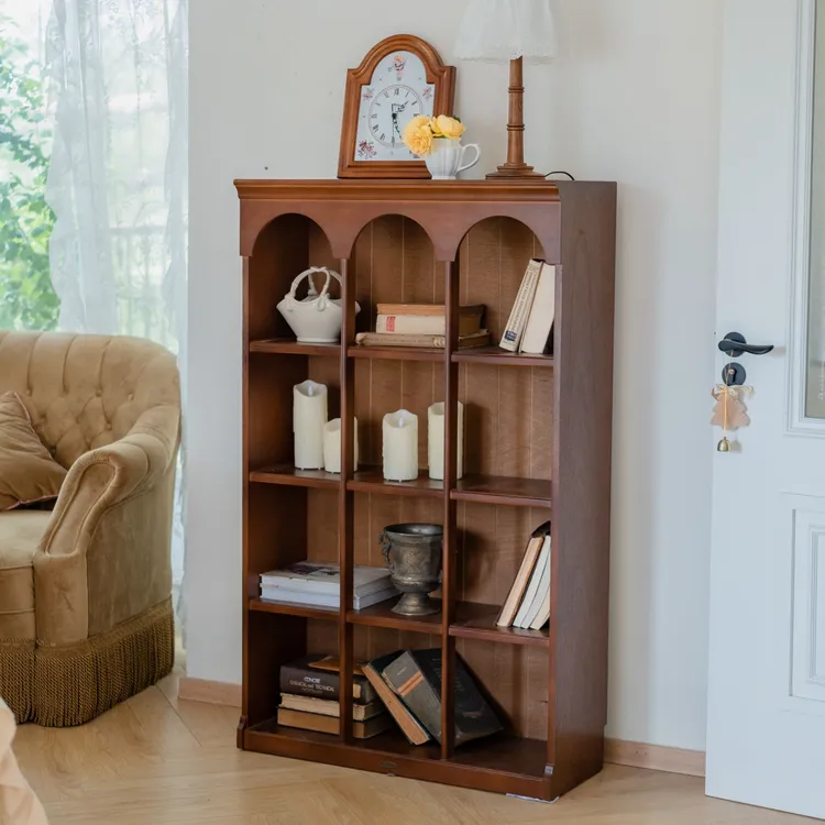 悦澜居法式复古美式中古落地新中式客厅简约书房欧式家用书柜边柜