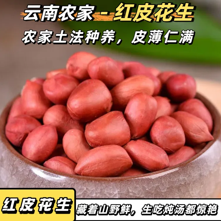 生的红皮花生米当季新货正宗云南小粒红衣花生牛奶打豆浆煲汤专用