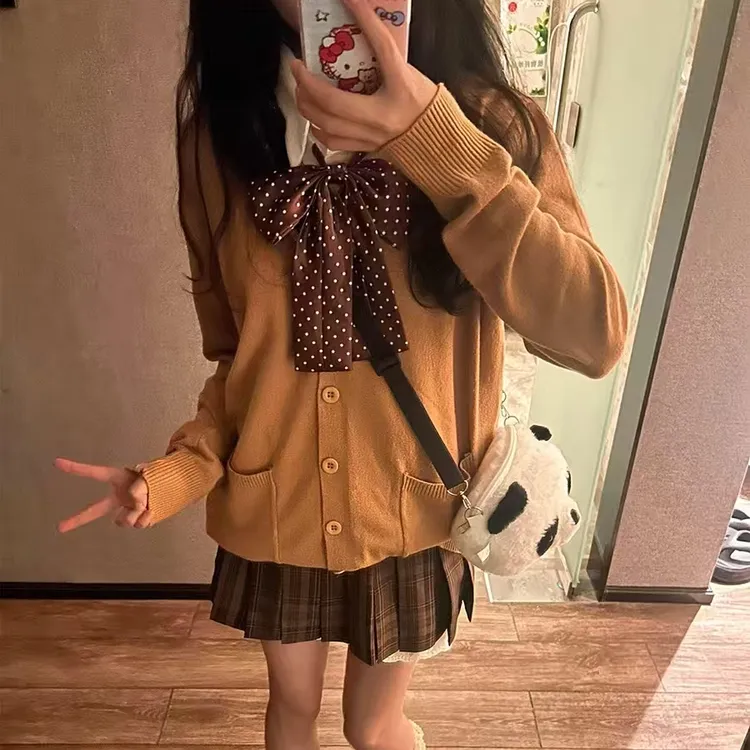 焦糖可颂jk集英社JK新款原创短裙中式正版格裙百褶裙校供学院显白