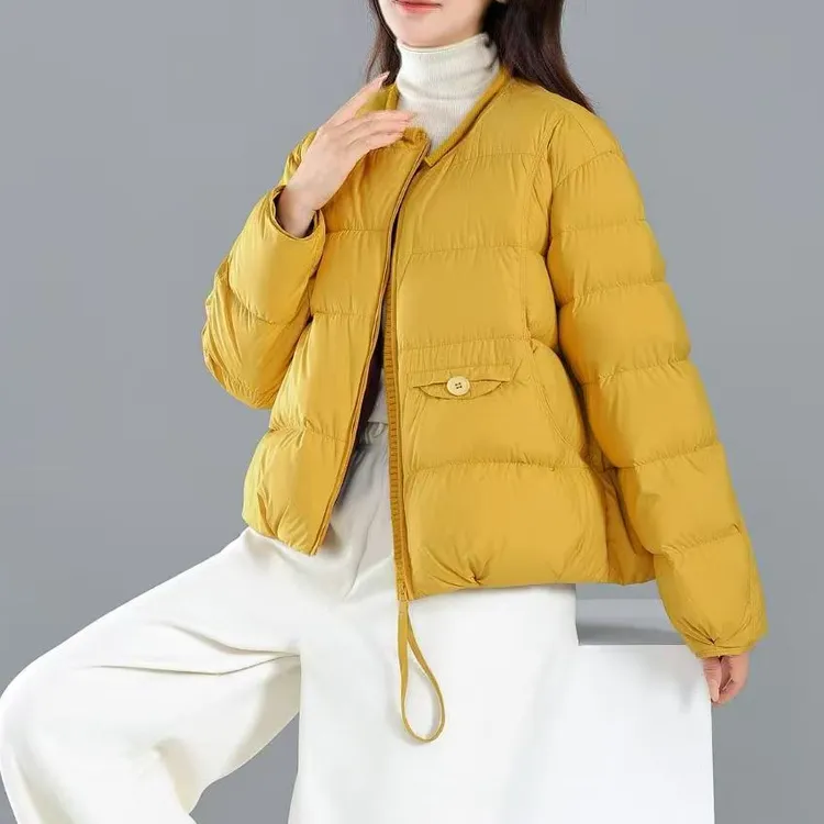 老高推荐时尚圆领冬季新款百搭减龄羽绒服