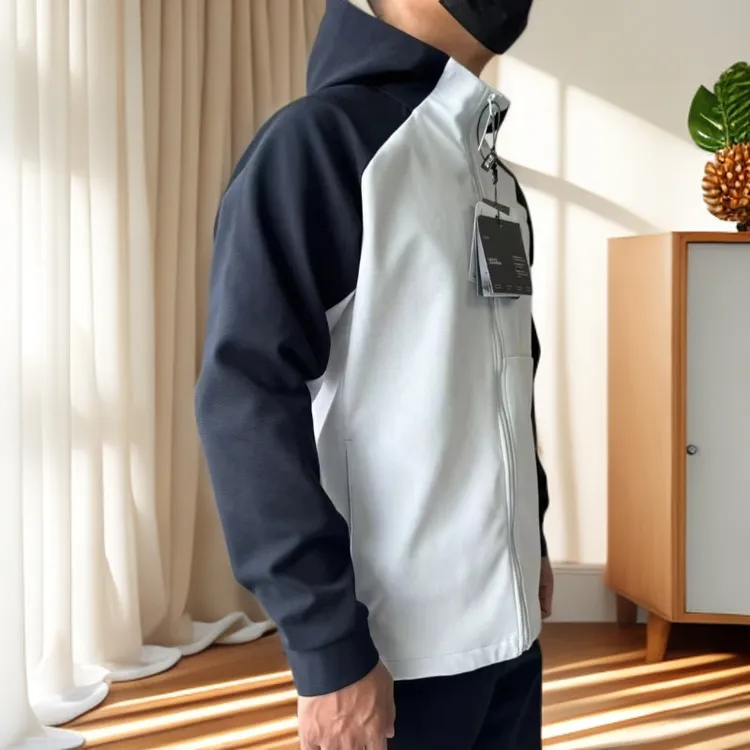秋季男款 显瘦百搭!透气修身户外休闲弹力运动立体男士连帽外套