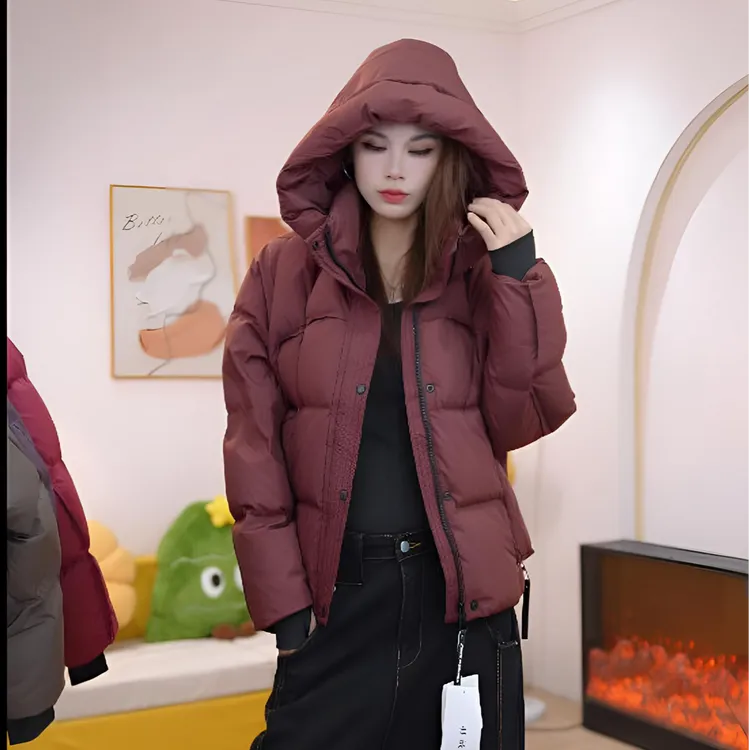 冬季新款厚款连帽韩版宽松休闲时尚羽绒服女款爆款2025新款正品