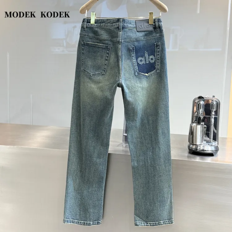 MODEK KODEK秋冬新款男士做旧复古长裤高品质潮牌时尚百搭牛仔裤