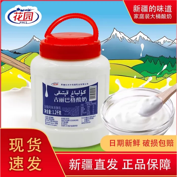 古丽巴格【新疆酸奶】2.4斤/桶 花园古丽巴格酸奶1大桶低温发酵乳