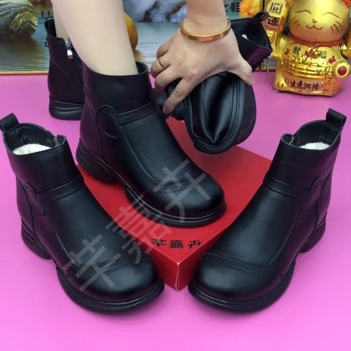 【运费险-3】女士棉鞋显瘦气质防滑短靴中老年妈妈时尚短靴久穿不累