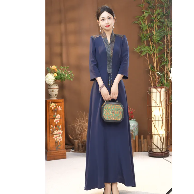 JIXIANGYIJIA/吉祥衣家青鸾玄玄新中式连衣裙951237318