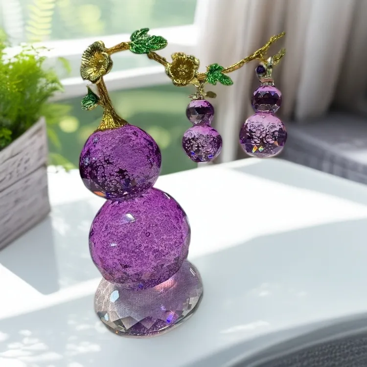S气泡琅彩宝葫琉璃紫葫芦卧室客厅落地摆件