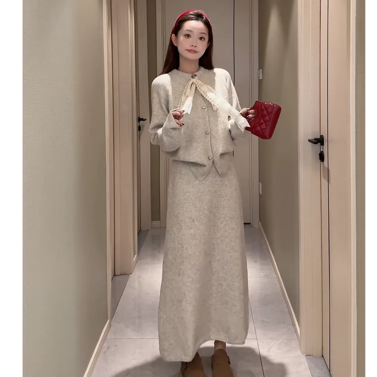 【运补5米】小香风套装女早秋mm时髦高级感穿搭一整套裙子两件套