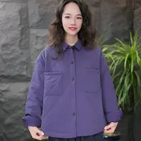 JJ纯色立领宽松保暖常规款棉服棉衣外套情侣秋冬休闲加厚冬季